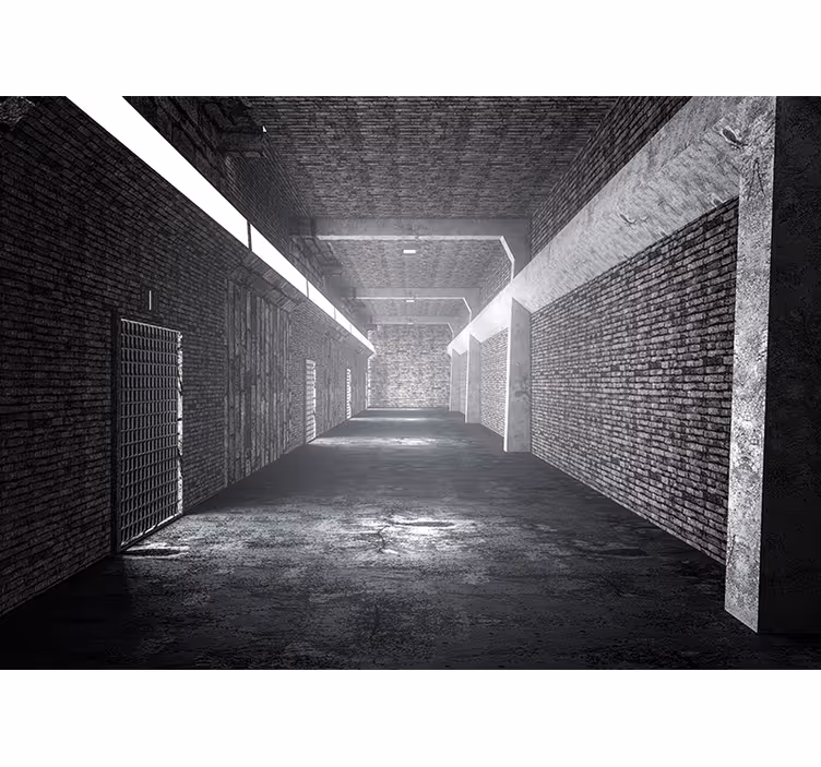 Store enrouleur chambre tunnel en briques 3d - TenStickers