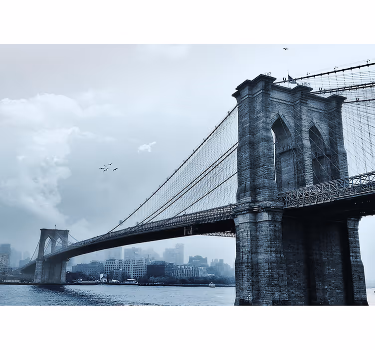 Store enrouleur chambre pont de manhattan en hiver - TenStickers