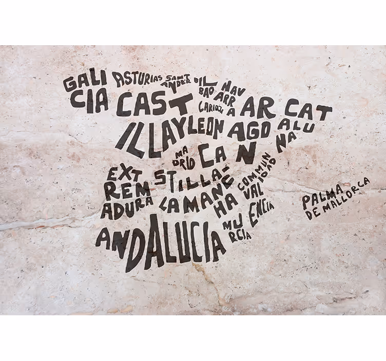 Store enrouleur chambre carte d'espagne marbrée - TenStickers
