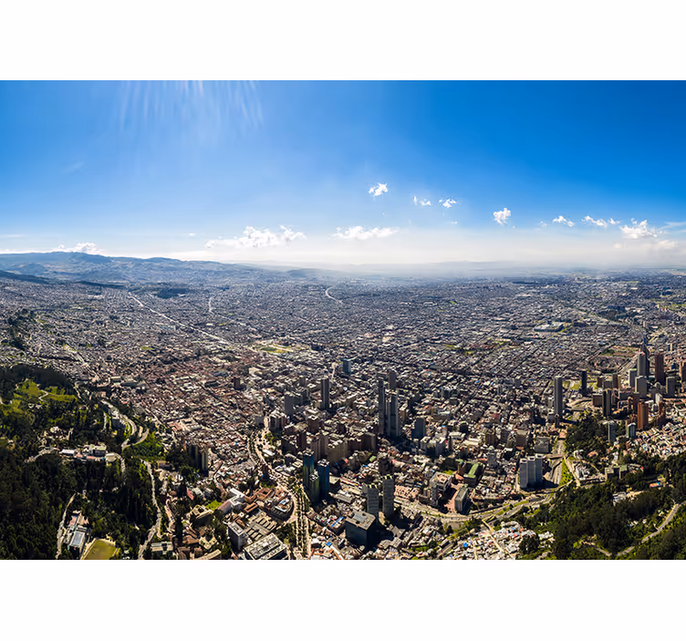 Store enrouleur chambre vue sur la ville de bogota - TenStickers