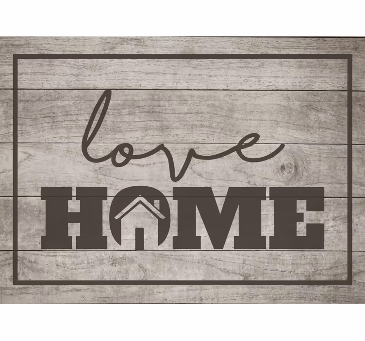 Store enrouleur gris amour maison sur planche grise - TenStickers