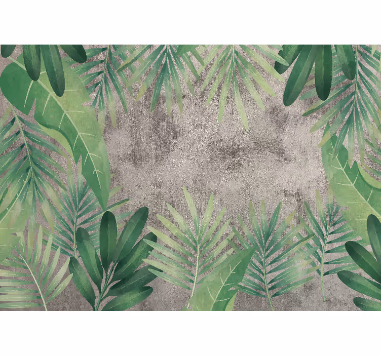 Store enrouleur chambre plantes tropicales béton - TenStickers