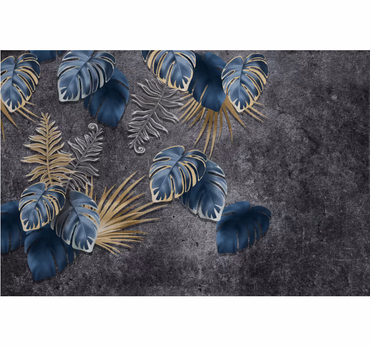 Store enrouleur salon effet plantes 3d sur béton - TenStickers