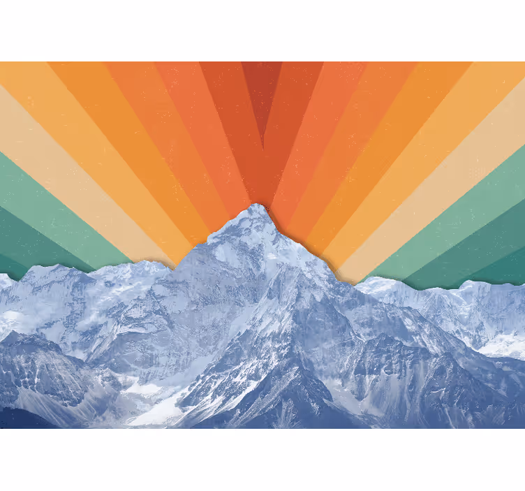 Store enrouleur salon montagnes aux couleurs boho - TenStickers
