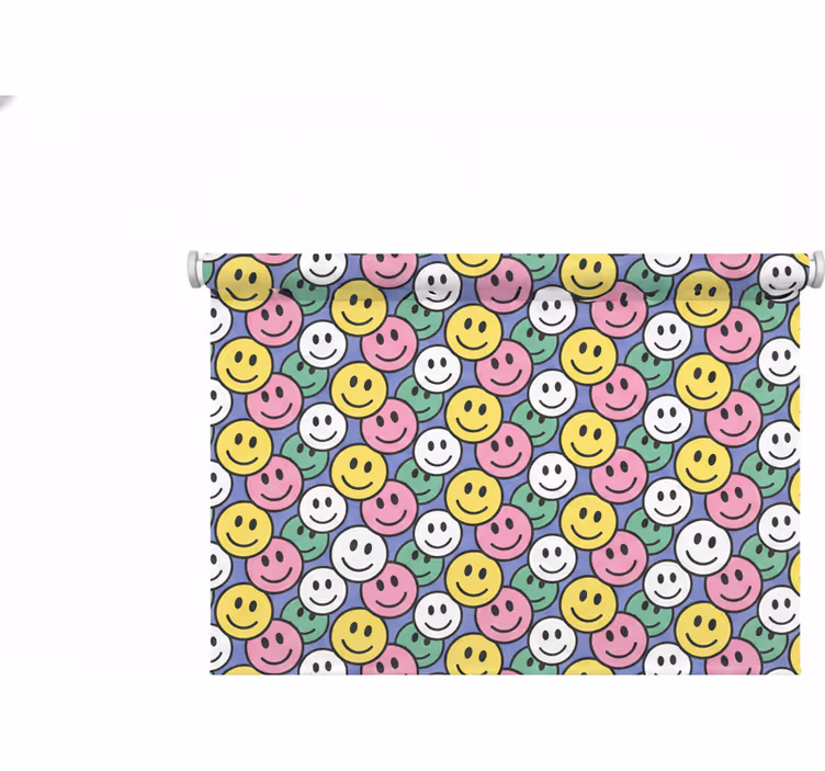 Store enrouleur chambre visages souriants pastel colorés - TenStickers