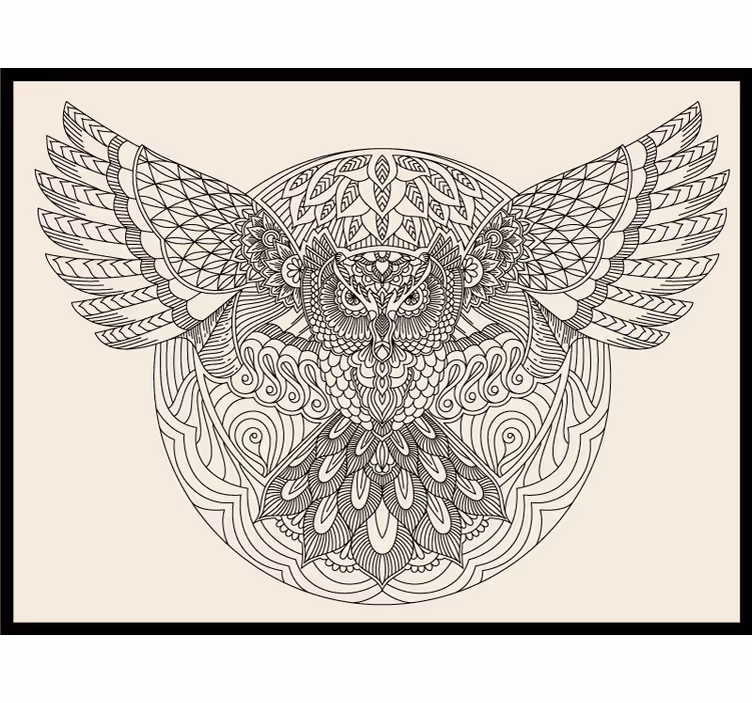 Store enrouleur chambre hibou noir aux ailes déployées - TenStickers