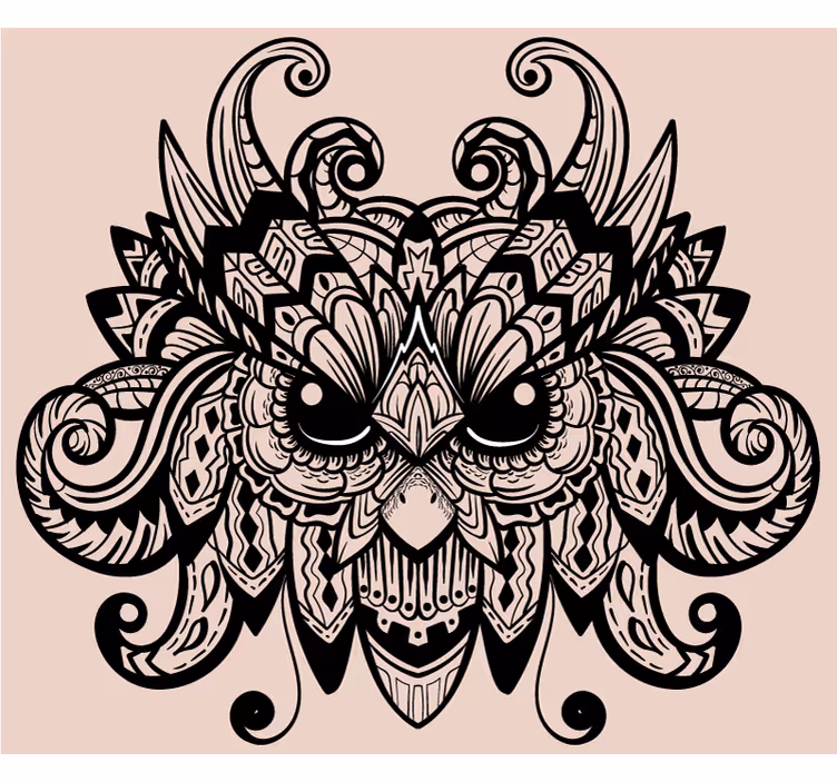 Store enrouleur chambre illustration hibou noir - TenStickers