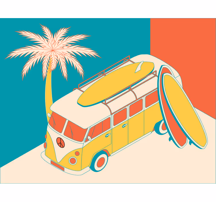 Store enrouleur chambre hippy minibus - TenStickers