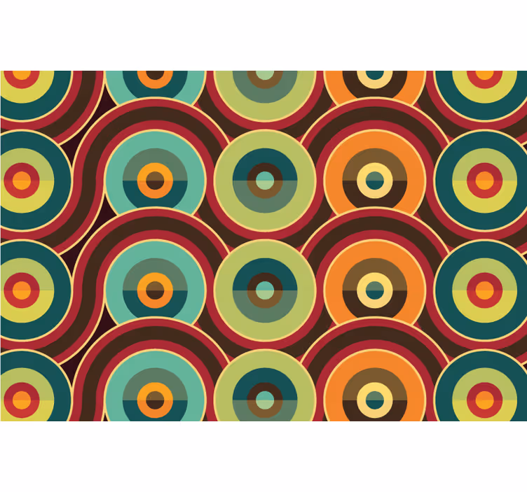 Store enrouleur chambre cercles rétro répétitifs - TenStickers