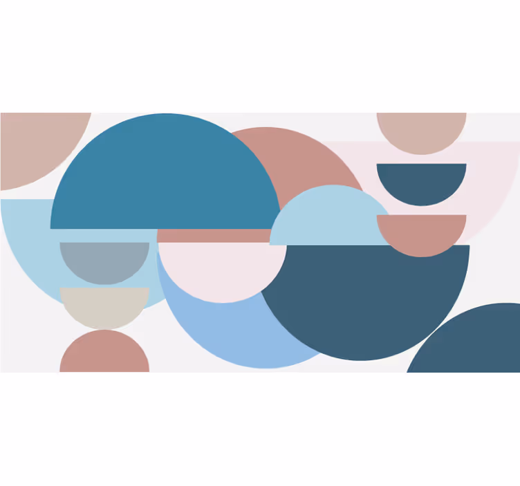 Store enrouleur chambre cercles nordiques bleu sobre - TenStickers