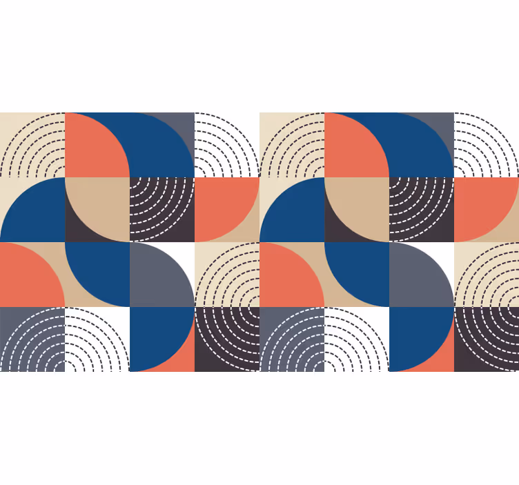 Store enrouleur chambre motifs demi-cercles nordiques - TenStickers