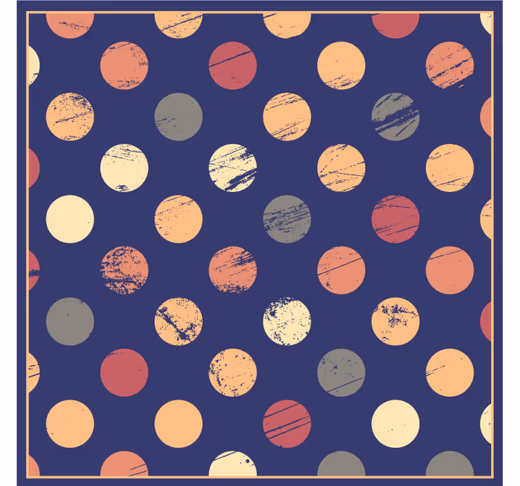Store enrouleur chambre tapis vinyle fond bleu cercles - TenStickers