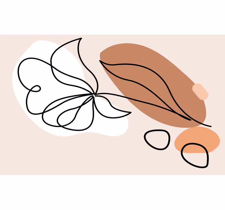 Store enrouleur chambre design abstrait de feuilles vertes - TenStickers