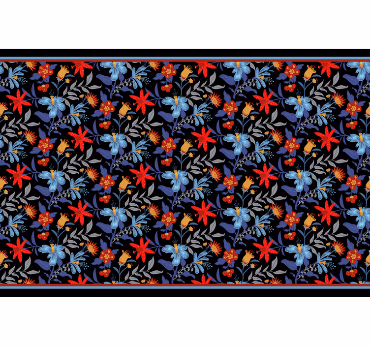 Store enrouleur chambre imprimé floral noir - TenStickers