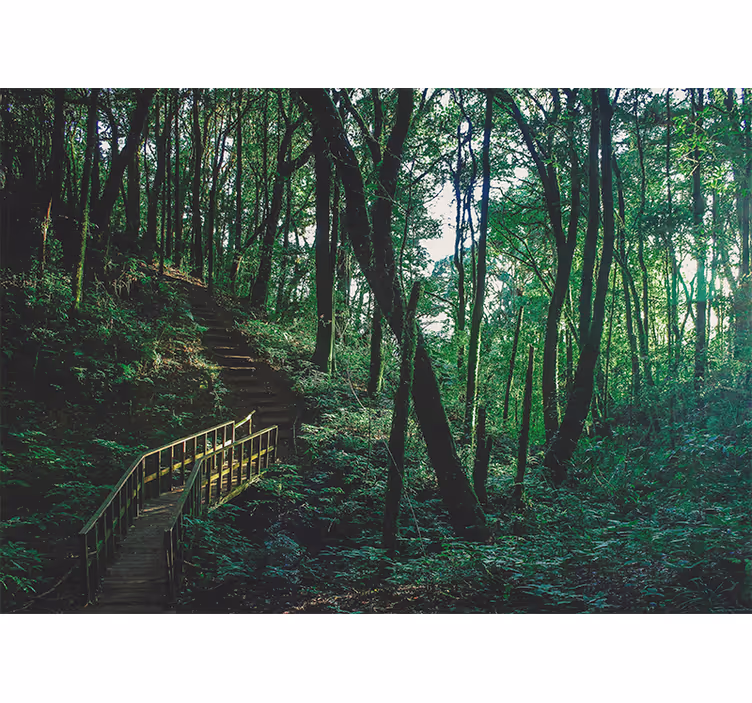 Store enrouleur chambre paysage d'arbre vert magnifique - TenStickers