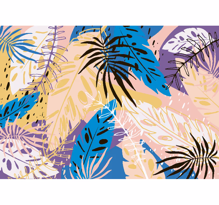 Store enrouleur chambre feuilles aquarelle 3d - TenStickers