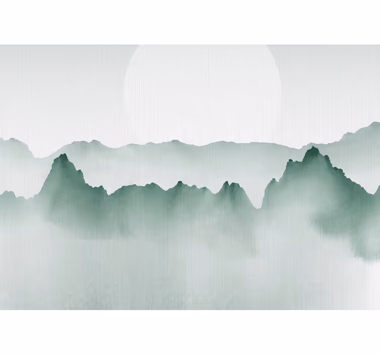 Store enrouleur blanc paysage abstrait japandi - TenStickers