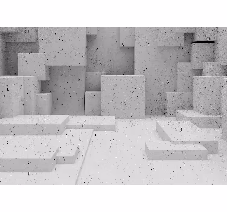 Store enrouleur blanc motifs béton 3d - TenStickers