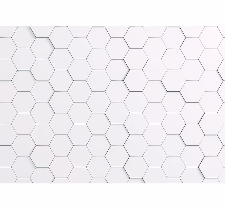 Store enrouleur blanc motif hexagones blancs ombrés - TenStickers