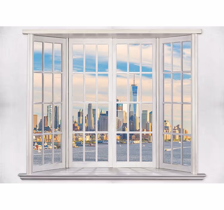 Store enrouleur blanc vue sur l'east river - TenStickers