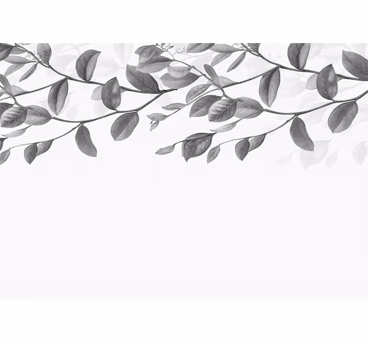 Store enrouleur blanc branches suspendues noir et blanc - TenStickers
