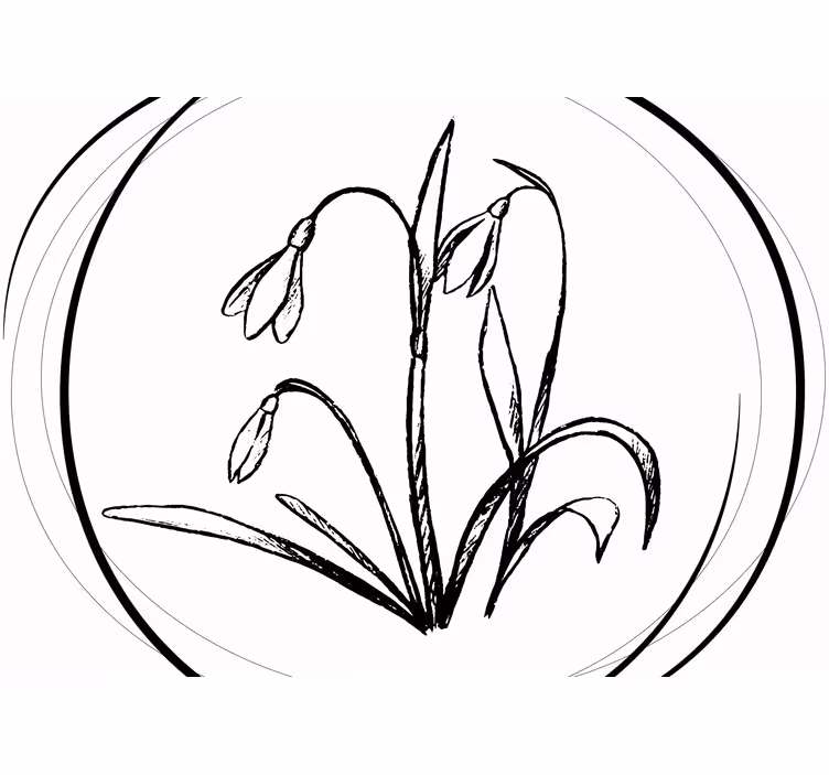 Store enrouleur blanc dessin mignon cercle de perce-neige - TenStickers