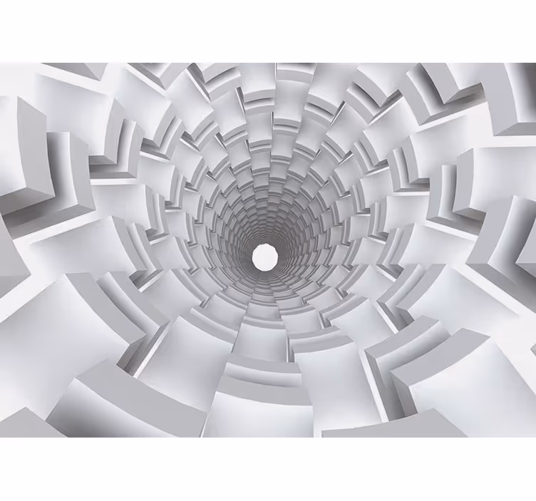 Store enrouleur blanc effet tunnel en papier 3d - TenStickers