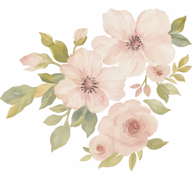 Store enrouleur blanc magnolia en aquarelle - TenStickers