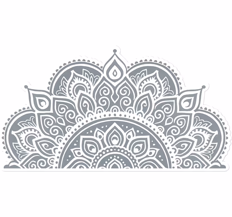 Store enrouleur blanc motif demi-mandala - TenStickers