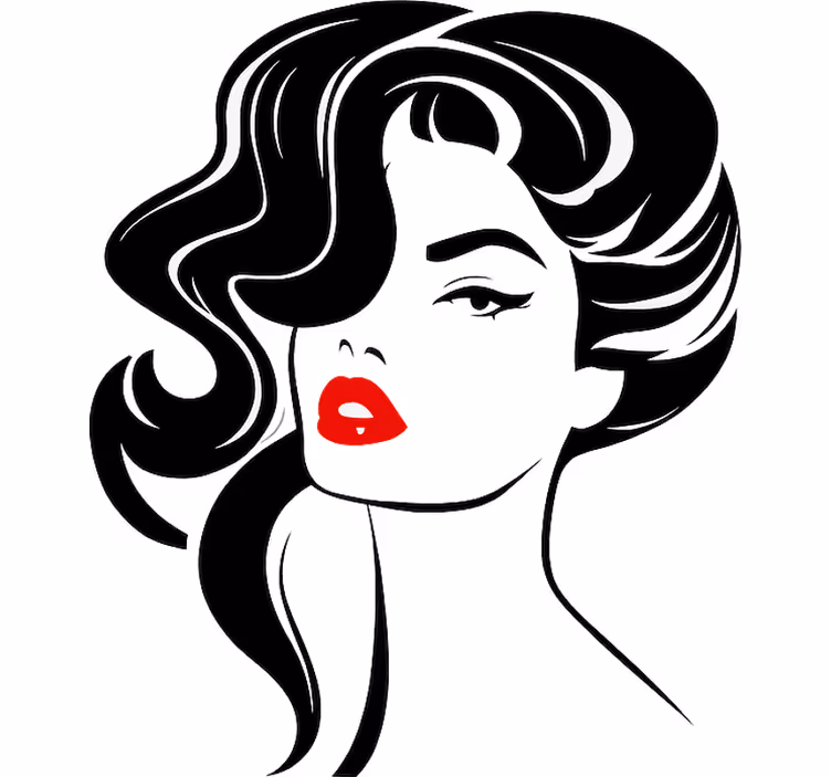 Store enrouleur blanc femme jolie aux lèvres rouges - TenStickers