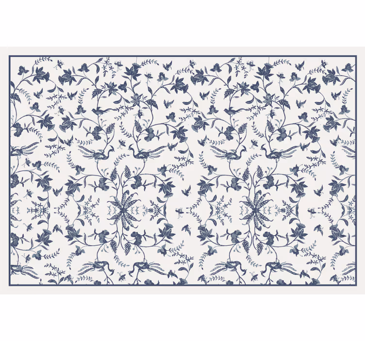 Store enrouleur salon motif botanique bleu - TenStickers