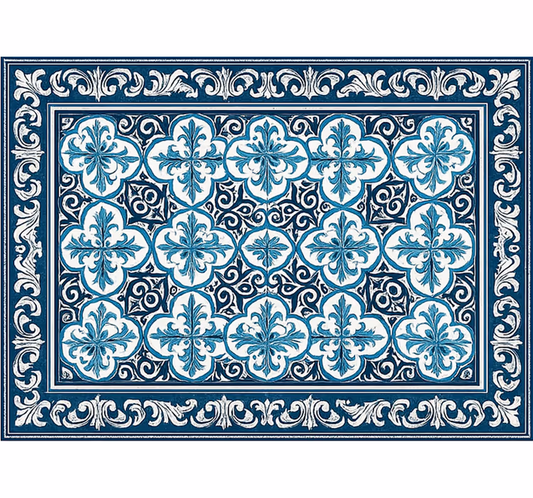 Store enrouleur salon motif portugais bleu - TenStickers