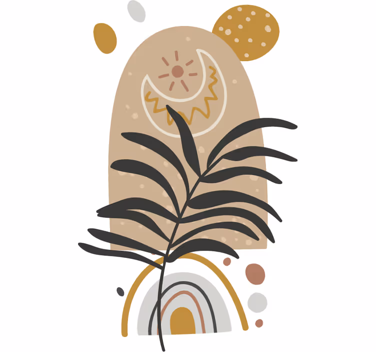 Store enrouleur chambre motif plante boho - TenStickers