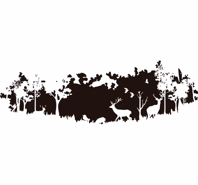 Store enrouleur chambre silhouette de forêt - TenStickers