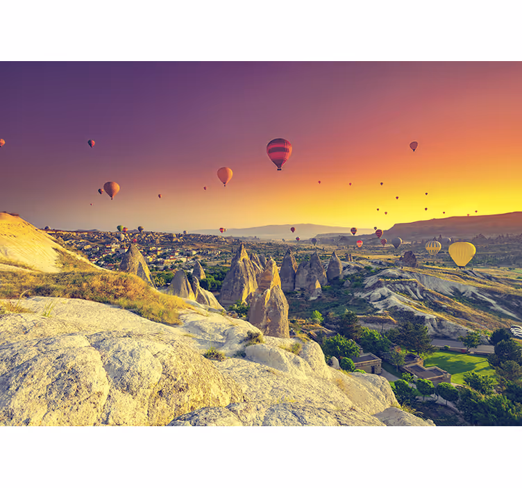 Store enrouleur chambre enfant montgolfières en cappadoce - TenStickers