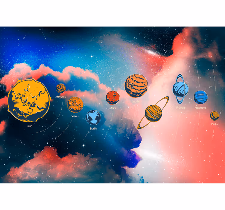 Store enrouleur chambre enfant système solaire avec planètes - TenStickers
