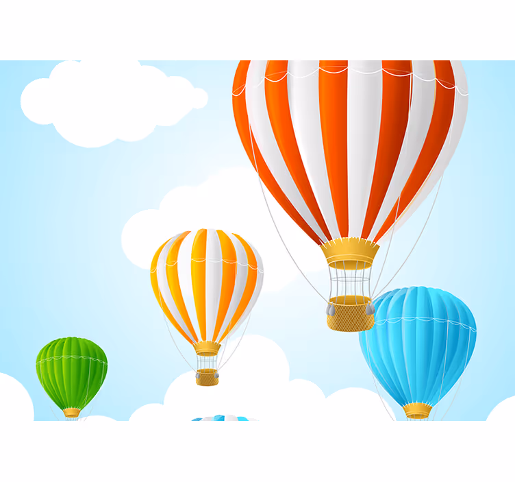 Store enrouleur chambre enfant ciel nuages montgolfières - TenStickers