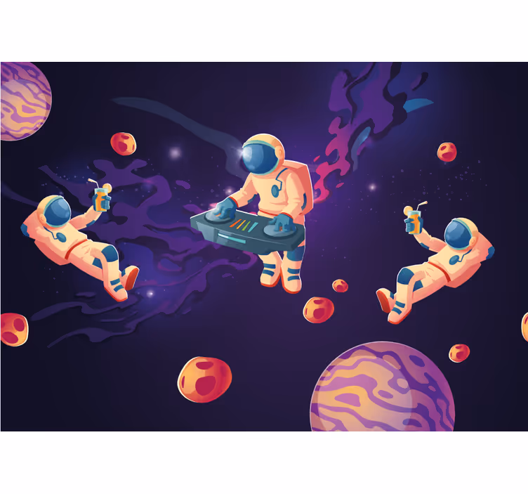 Store enrouleur chambre enfant astronautes en folie - TenStickers