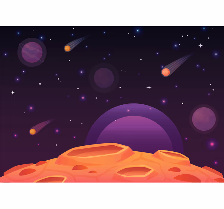 Store enrouleur chambre enfant planète cartoon avec planètes - TenStickers