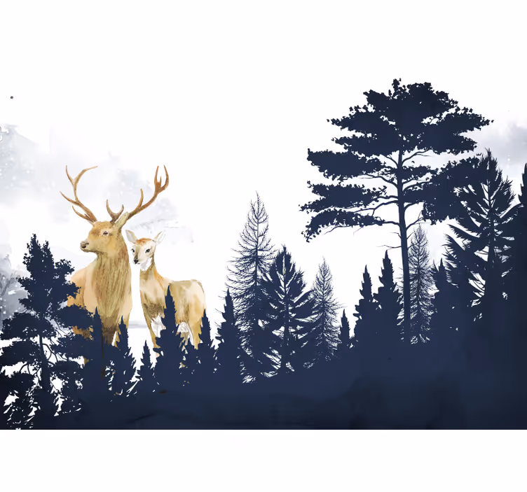 Store enrouleur chambre enfant amis de la forêt scandinave - TenStickers