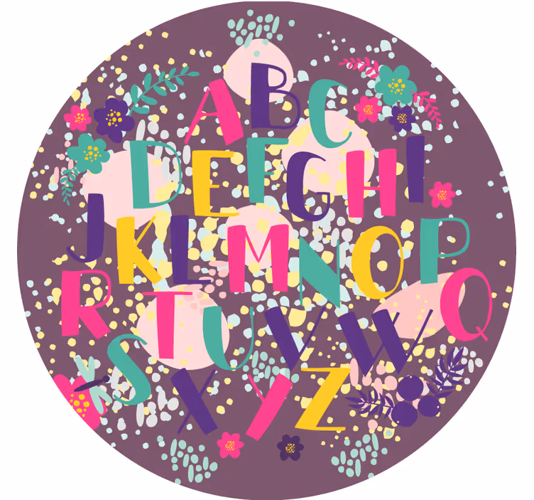 Store enrouleur chambre enfant disque éducatif alphabétique - TenStickers