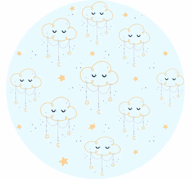 Store enrouleur chambre enfant motif de nuages - TenStickers