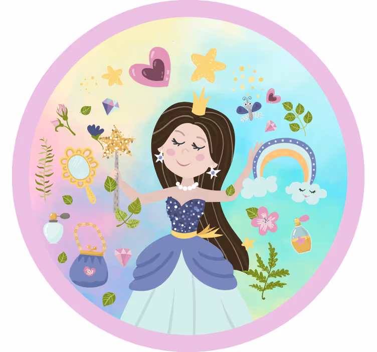 Store enrouleur chambre enfant fond multicolore princesse - TenStickers