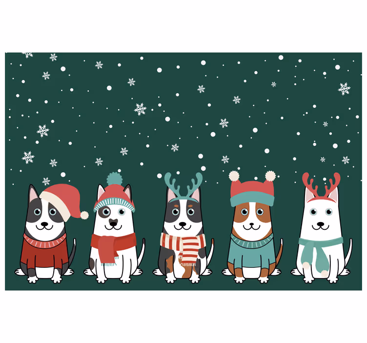 Store enrouleur chambre enfant chiens de noël - TenStickers