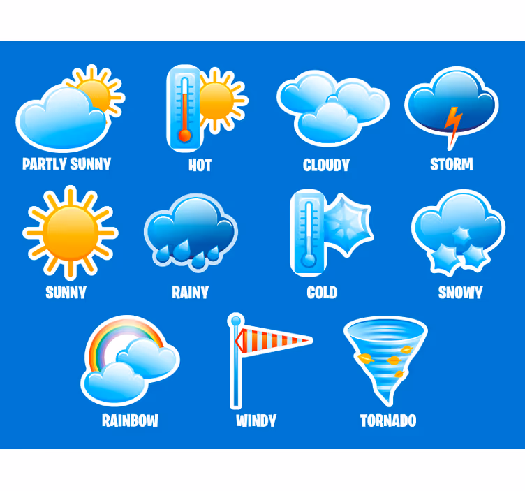 Store enrouleur chambre enfant météo enfant - TenStickers