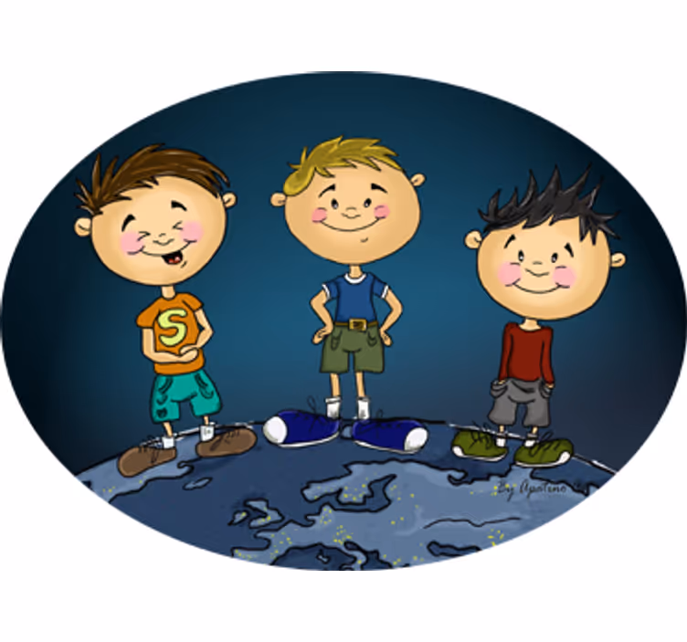 Store enrouleur chambre enfant autocollant monde enfant - TenStickers