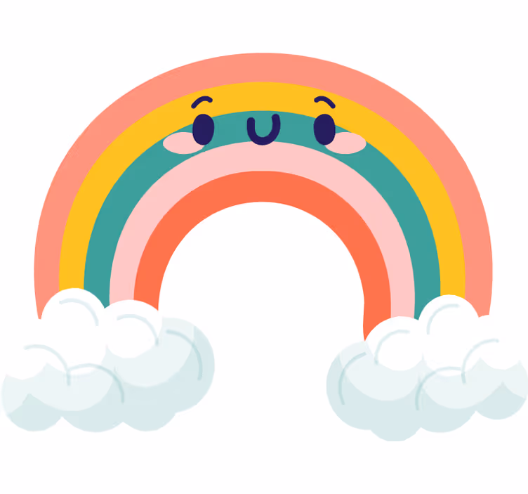 Store enrouleur chambre enfant nuages mignons arc-en-ciel - TenStickers