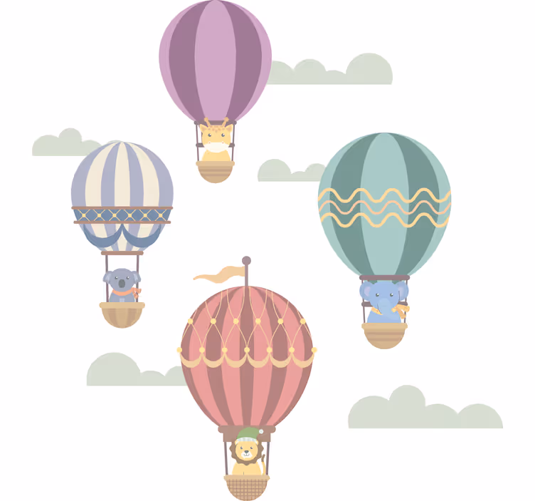 Store enrouleur chambre enfant ballons animaux volants - TenStickers