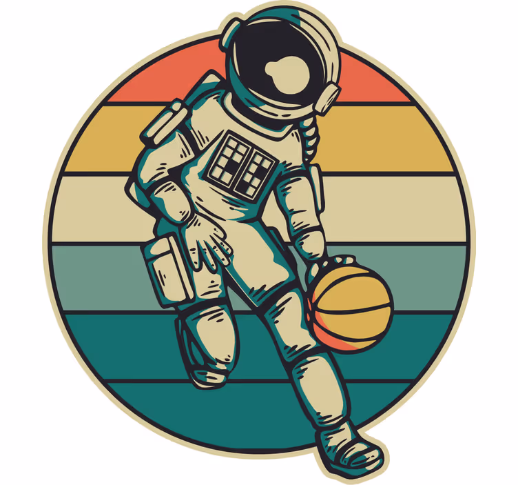 Store enrouleur chambre enfant astronaute vintage basket - TenStickers