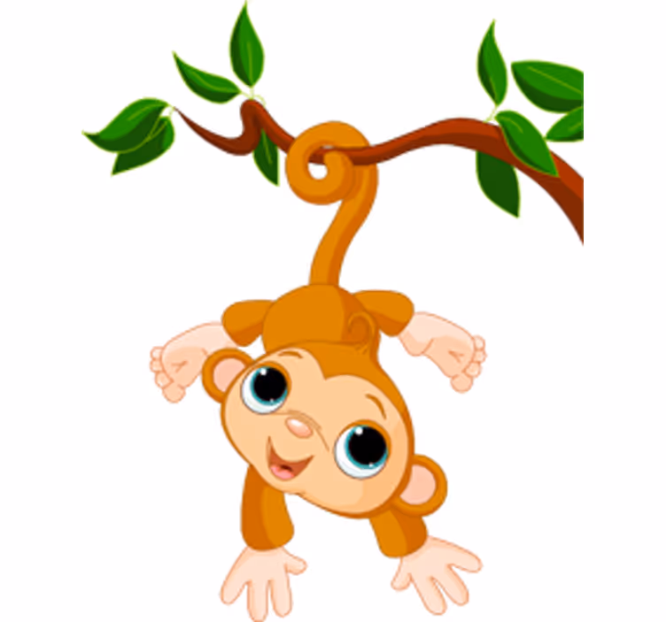 Store enrouleur chambre enfant petit singe heureux - TenStickers